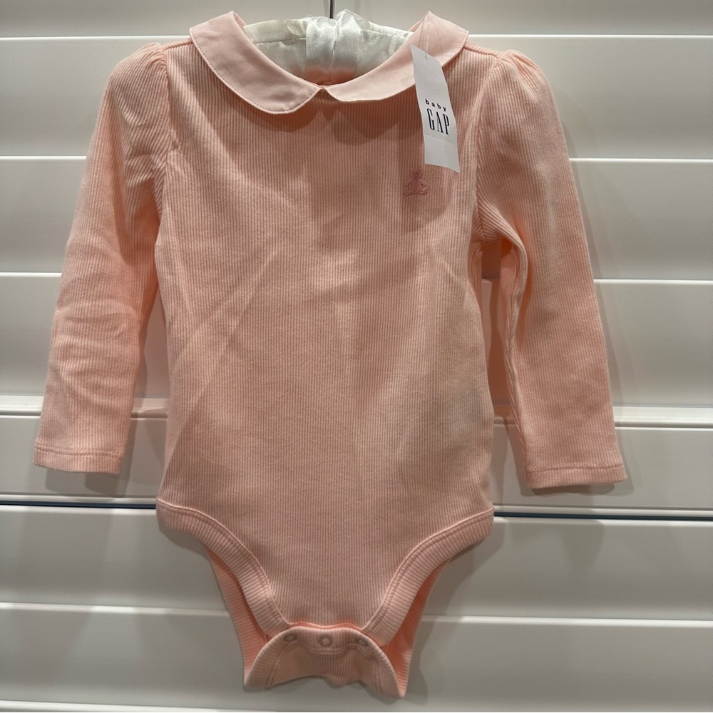 GAP baby girl Pink Long Sleeve Baby Onesie